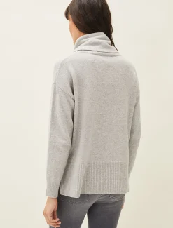 Knitwear^Phase Eight Abella Cowl Neck Jumper Grey