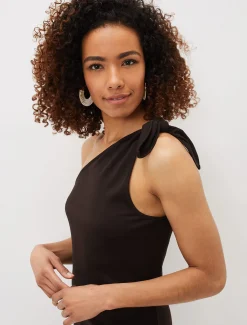 Dresses^Phase Eight Adelyn One Shoulder Maxi Dress Chocolate