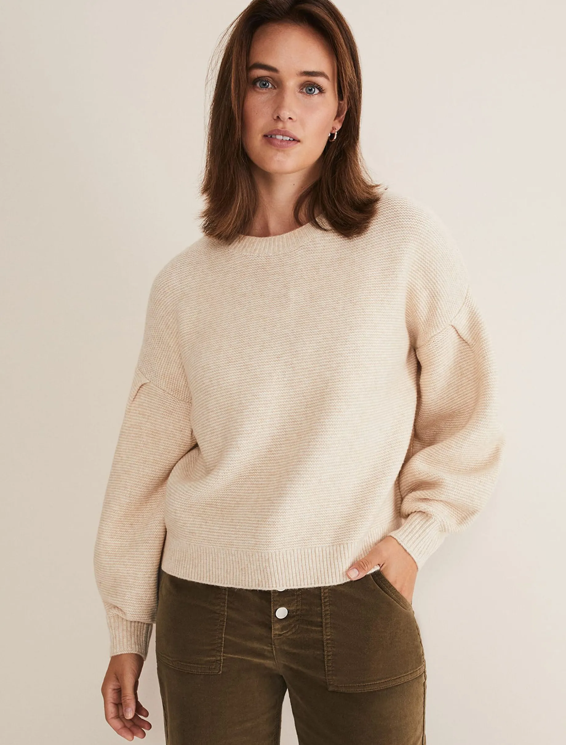 Knitwear^Phase Eight Afia Bell Sleeve Knitted Jumper Oatmeal