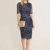 Dresses^Phase Eight Aileena Embroidered Dress Navy/Multi