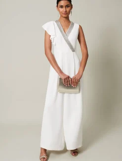 Dresses^Phase Eight Alexis Beaded Jumpsuit White