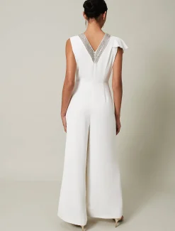 Dresses^Phase Eight Alexis Beaded Jumpsuit White