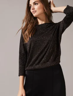 Knitwear^Phase Eight Allison Shimmer Knit Top Bronze