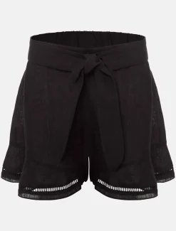 Trousers & Shorts^Phase Eight Allora Cut-Out Hem Shorts Co-Ord Black