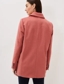 Coats^Phase Eight Amara Wool Coat Dark Coral