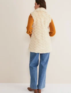 Coats^Phase Eight Annie Faux Fur Gilet Cream