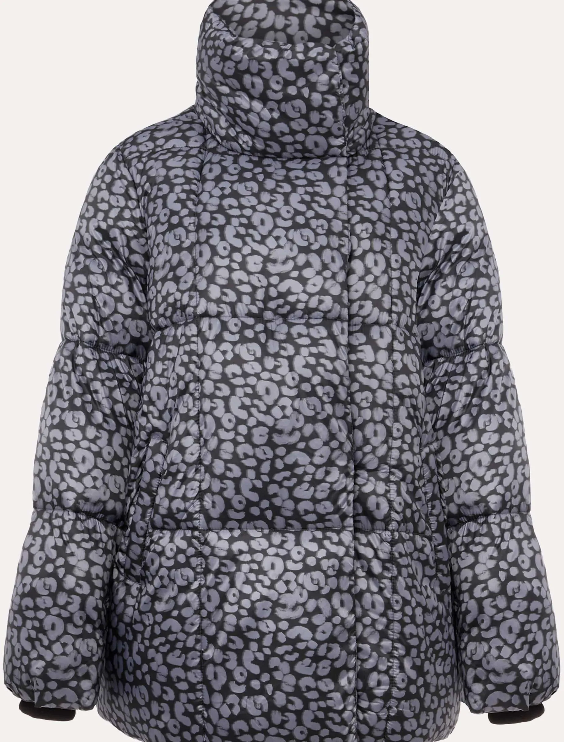 Coats^Phase Eight Anny Animal Print Puffer Coat Grey Multi