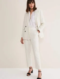 Trousers & Shorts^Phase Eight Ariella Pinstripe Straight Leg Trousers Black/Ecru