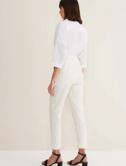 Trousers & Shorts^Phase Eight Ariella Pinstripe Straight Leg Trousers Black/Ecru