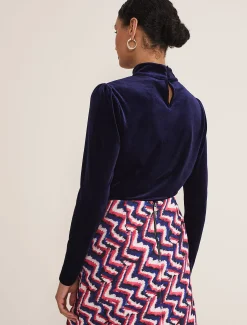 Tops & T-Shirts^Phase Eight Ariella Velvet Polo Midnight