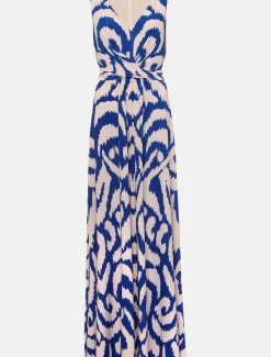 Dresses^Phase Eight Artemis Jersey Print Maxi Dress Azure Blue/Cream