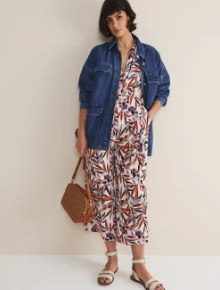 Dresses^Phase Eight Astrid Cropped Wide Leg Jumpsuit Ivory/Multi