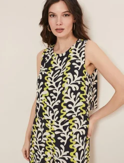 Dresses^Phase Eight Aubrey Abstract Wide Leg Jumpsuit Olive/Black