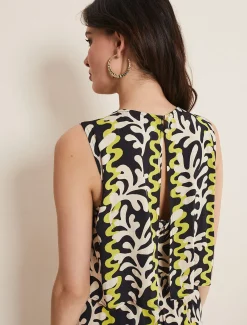 Dresses^Phase Eight Aubrey Abstract Wide Leg Jumpsuit Olive/Black