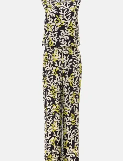 Dresses^Phase Eight Aubrey Abstract Wide Leg Jumpsuit Olive/Black