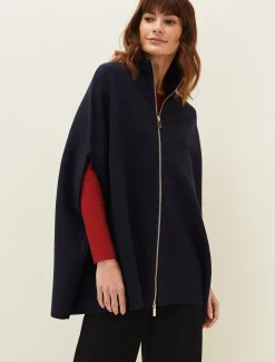 Coats^Phase Eight Avan Double Ended Zip Cape Navy
