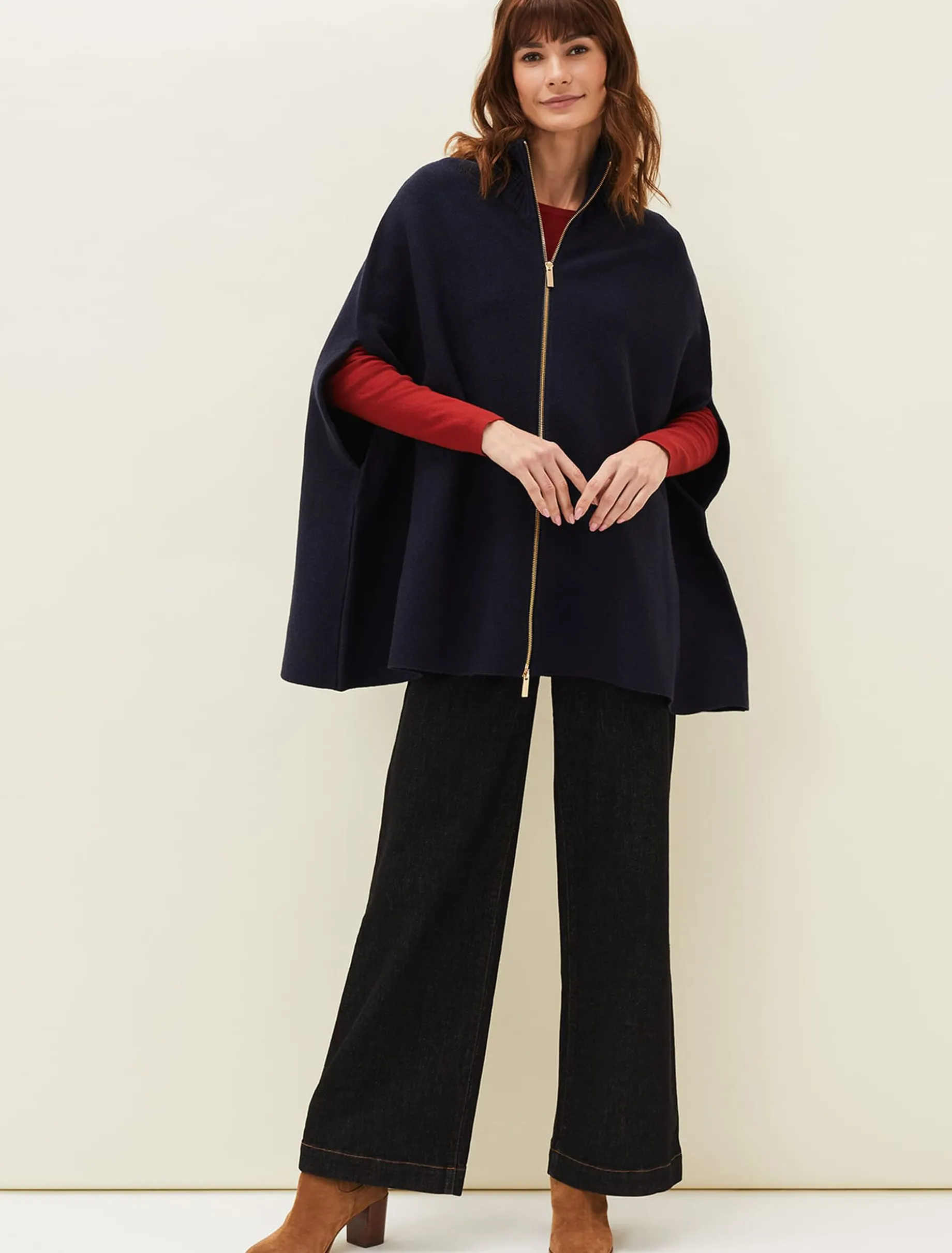 Coats^Phase Eight Avan Double Ended Zip Cape Navy
