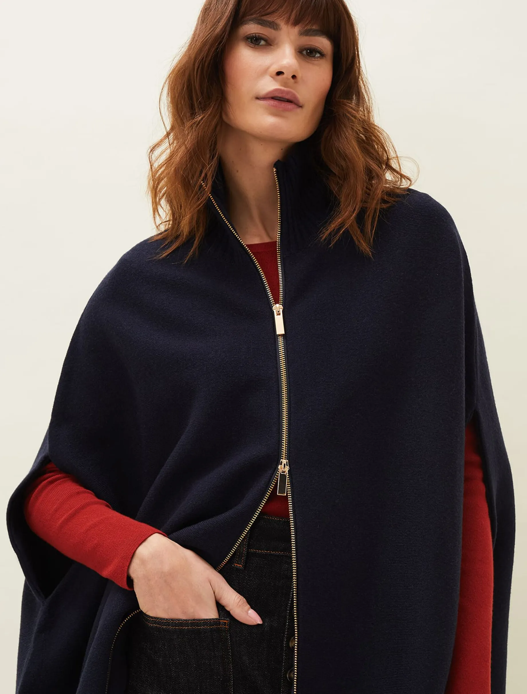 Coats^Phase Eight Avan Double Ended Zip Cape Navy