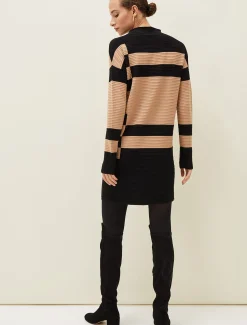 Dresses^Phase Eight Azera Colourblock Textured Knit Dress Camel/Black