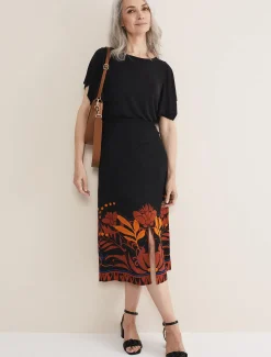Skirts^Phase Eight Bellita Placement Skirt Black/Multi