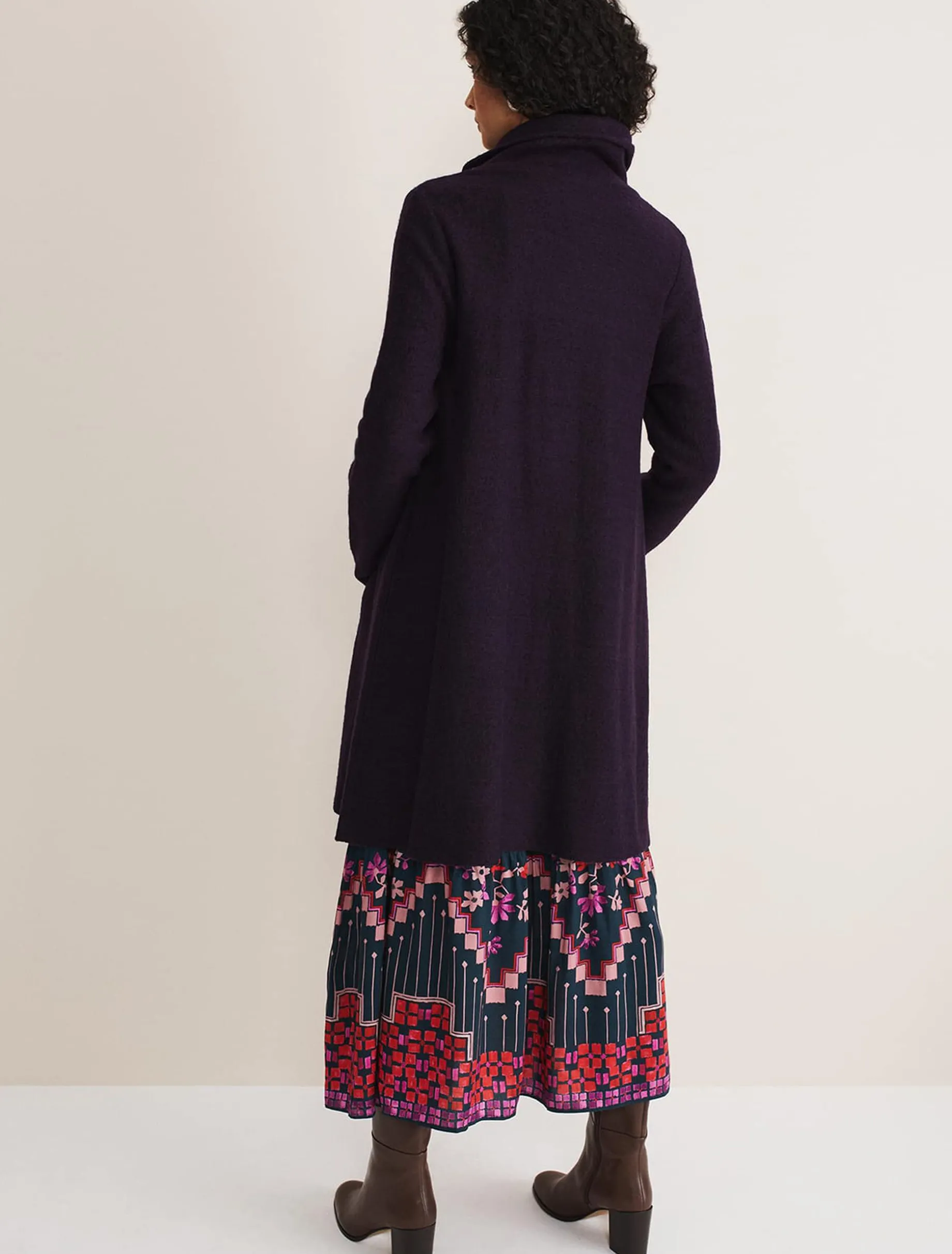 Coats^Phase Eight Bellona Knit Coat Blackcurrant
