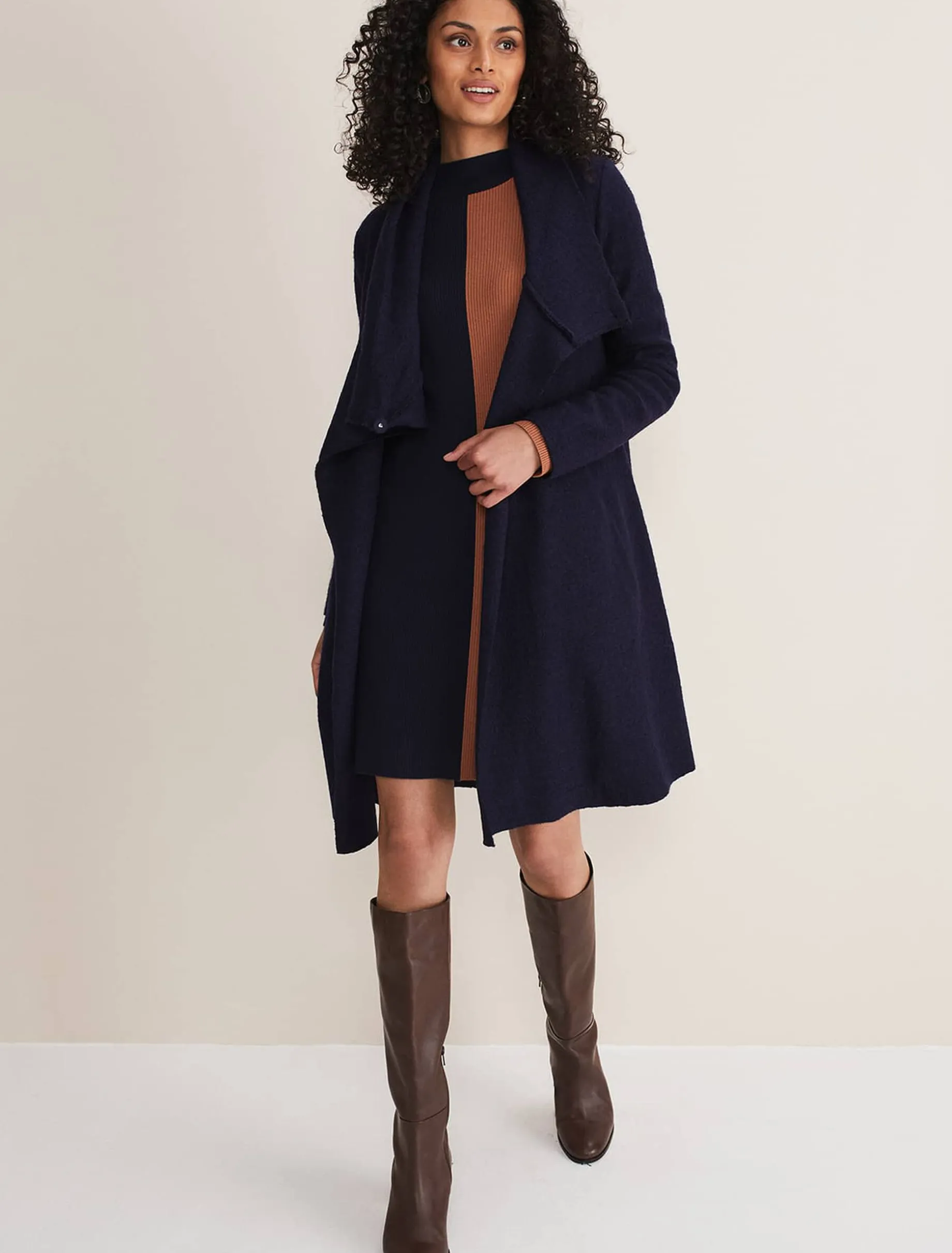 Coats^Phase Eight Bellona Knit Coat Navy