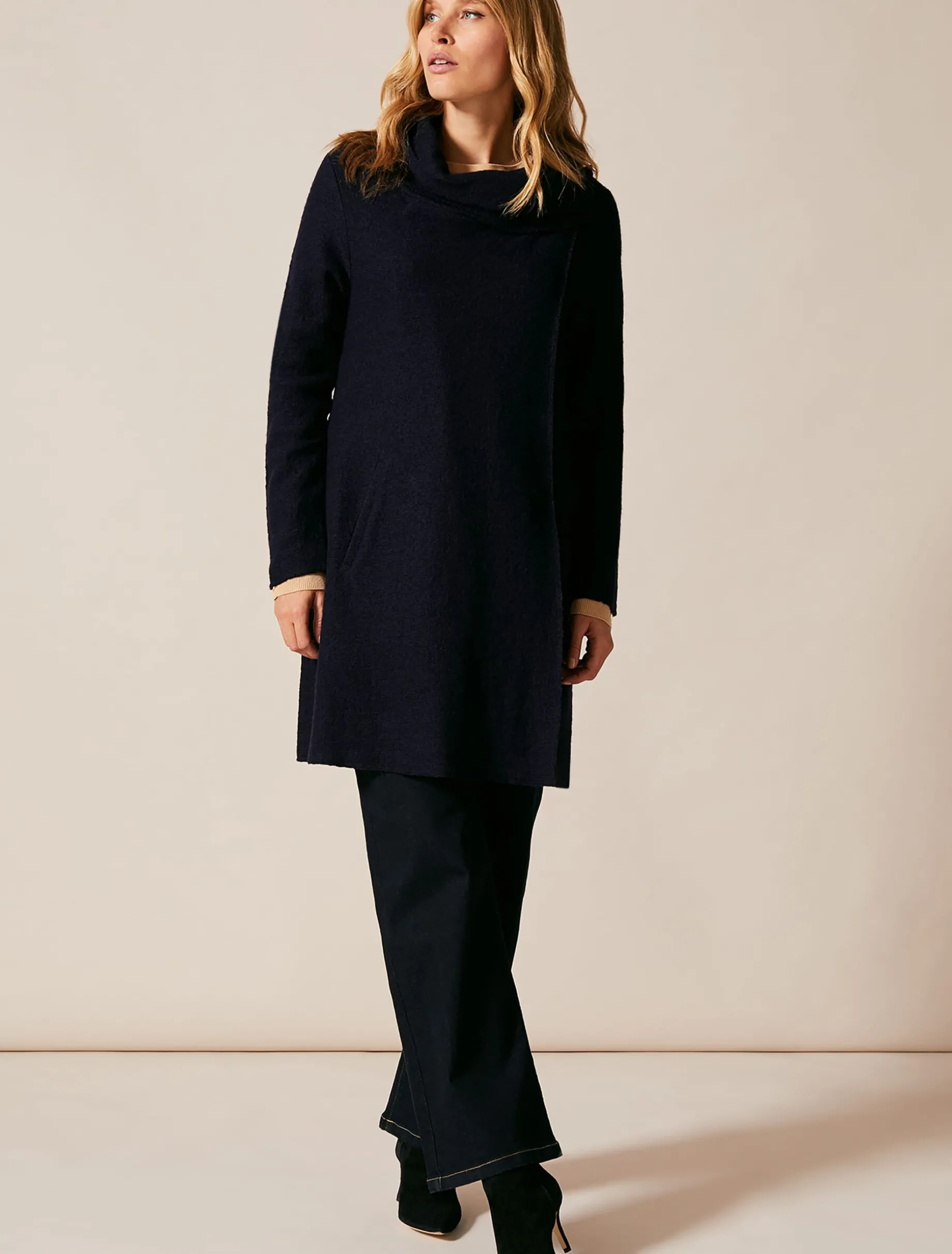 Coats^Phase Eight Bellona Knit Coat Navy