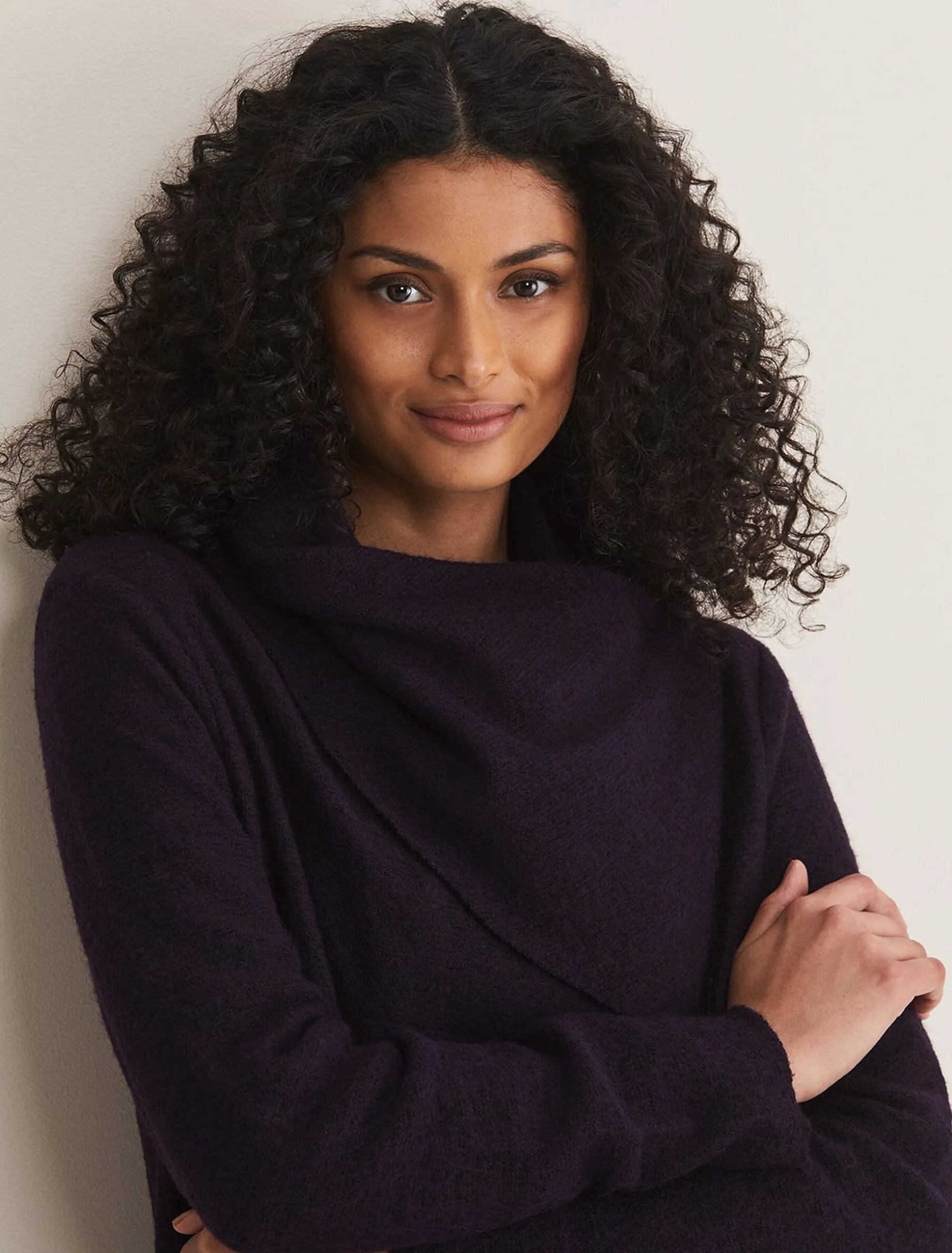 Coats^Phase Eight Bellona Knit Coat Blackcurrant