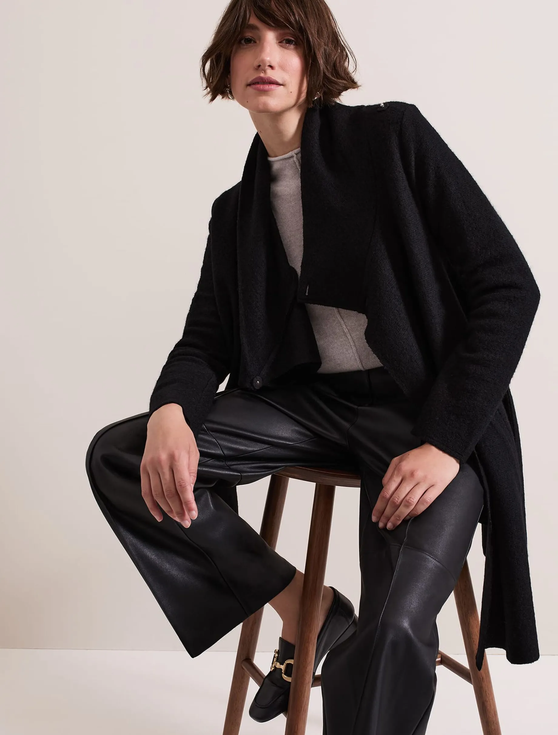Coats^Phase Eight Bellona Knit Coat Black