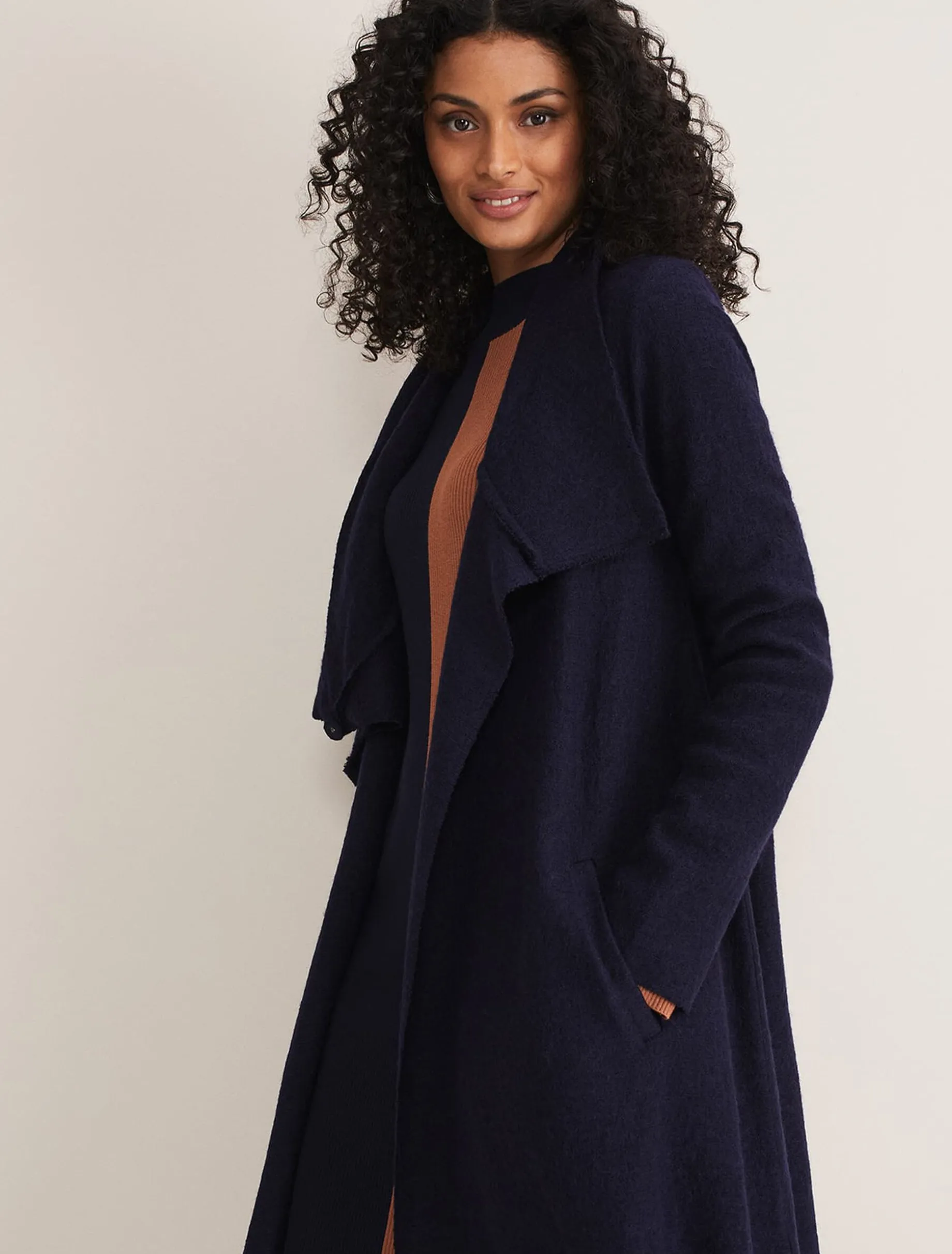 Coats^Phase Eight Bellona Knit Coat Navy