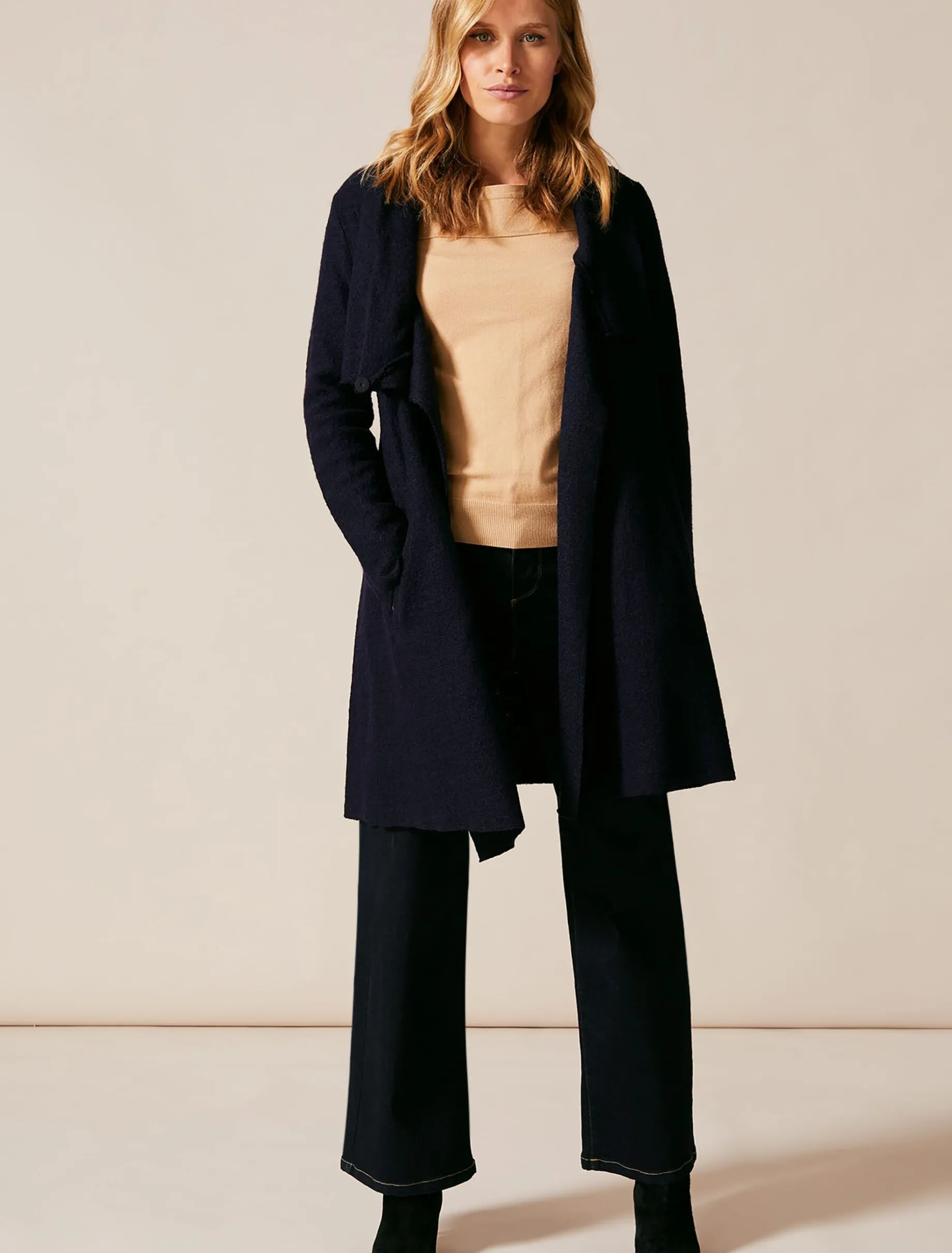 Coats^Phase Eight Bellona Knit Coat Navy