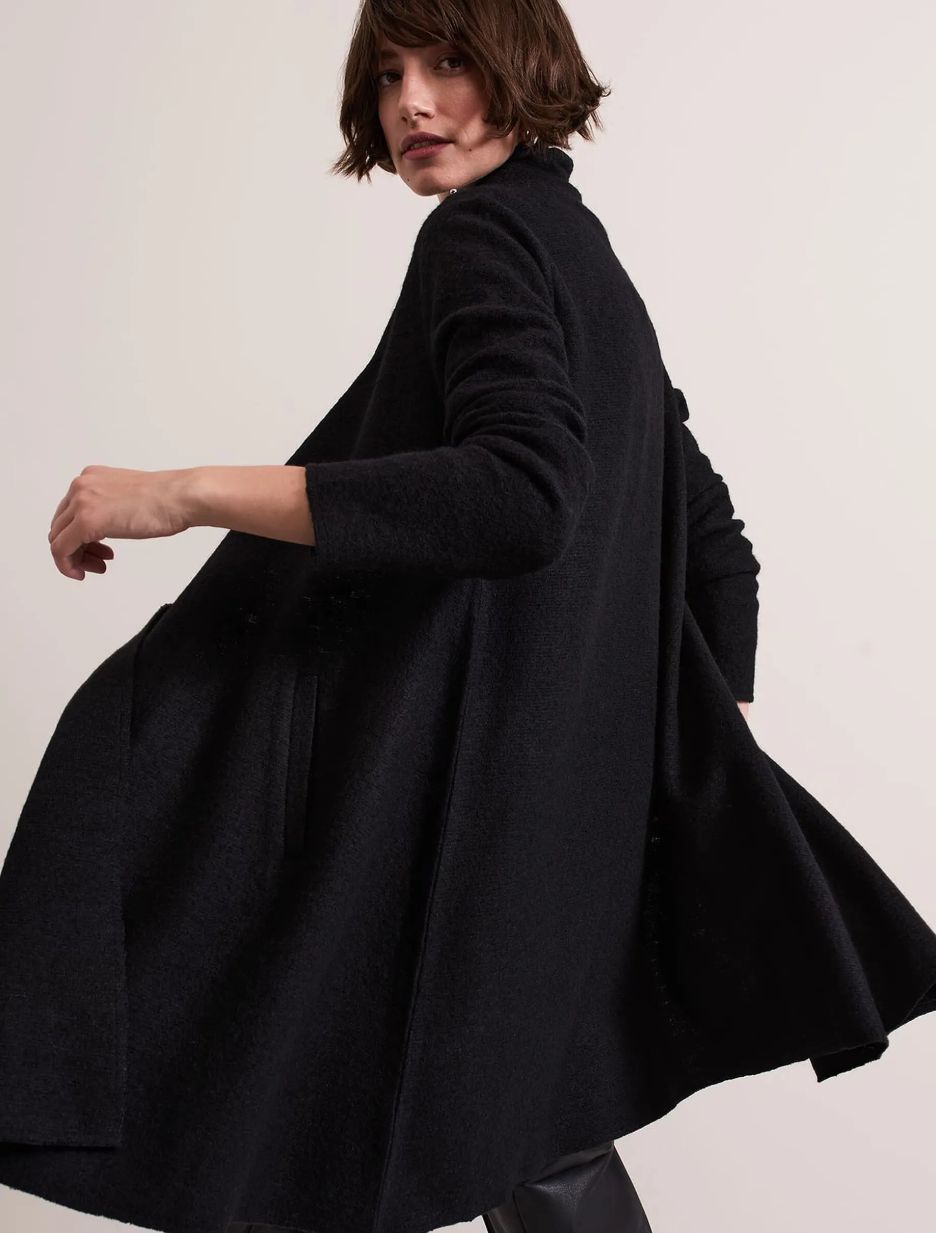 Coats^Phase Eight Bellona Knit Coat Black