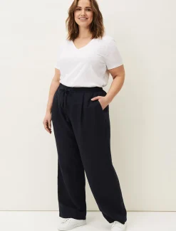 Trousers & Shorts^Phase Eight Bethany Linen Trousers Navy