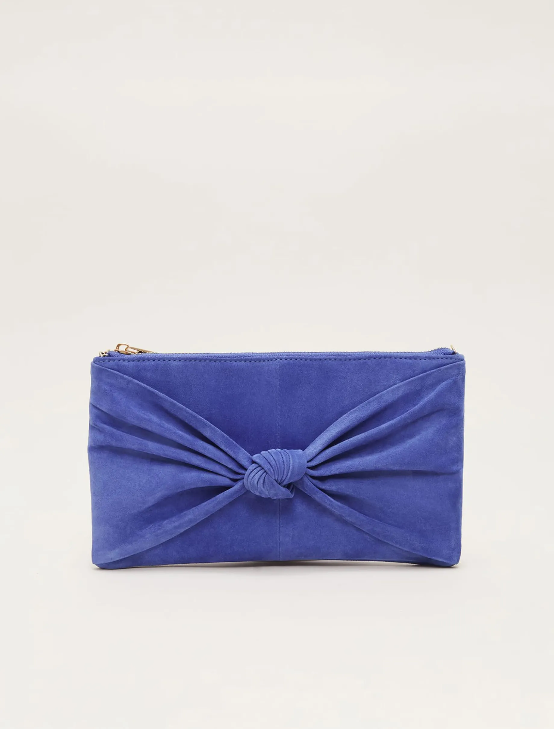 Bags^Phase Eight Blue Suede Clutch Bag Foxglove Blue