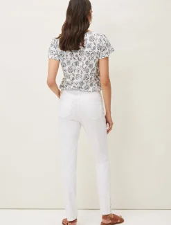 Trousers & Shorts^Phase Eight Bobbie Skinny Button Hem Jean White