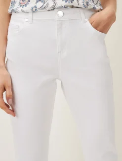 Trousers & Shorts^Phase Eight Bobbie Skinny Button Hem Jean White