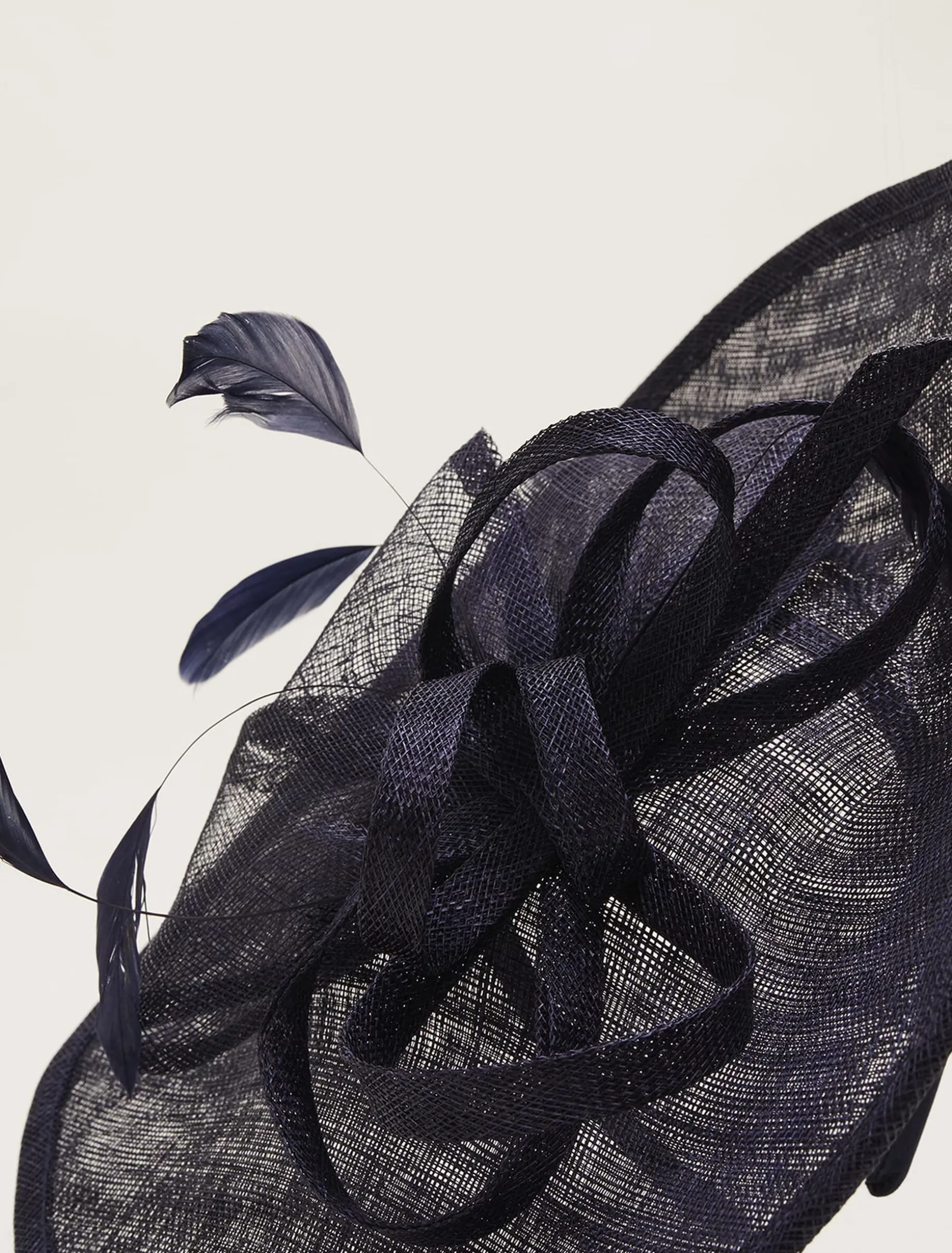 Fascinators & Hats^Phase Eight Bow And Feather Disc Fascinator Navy