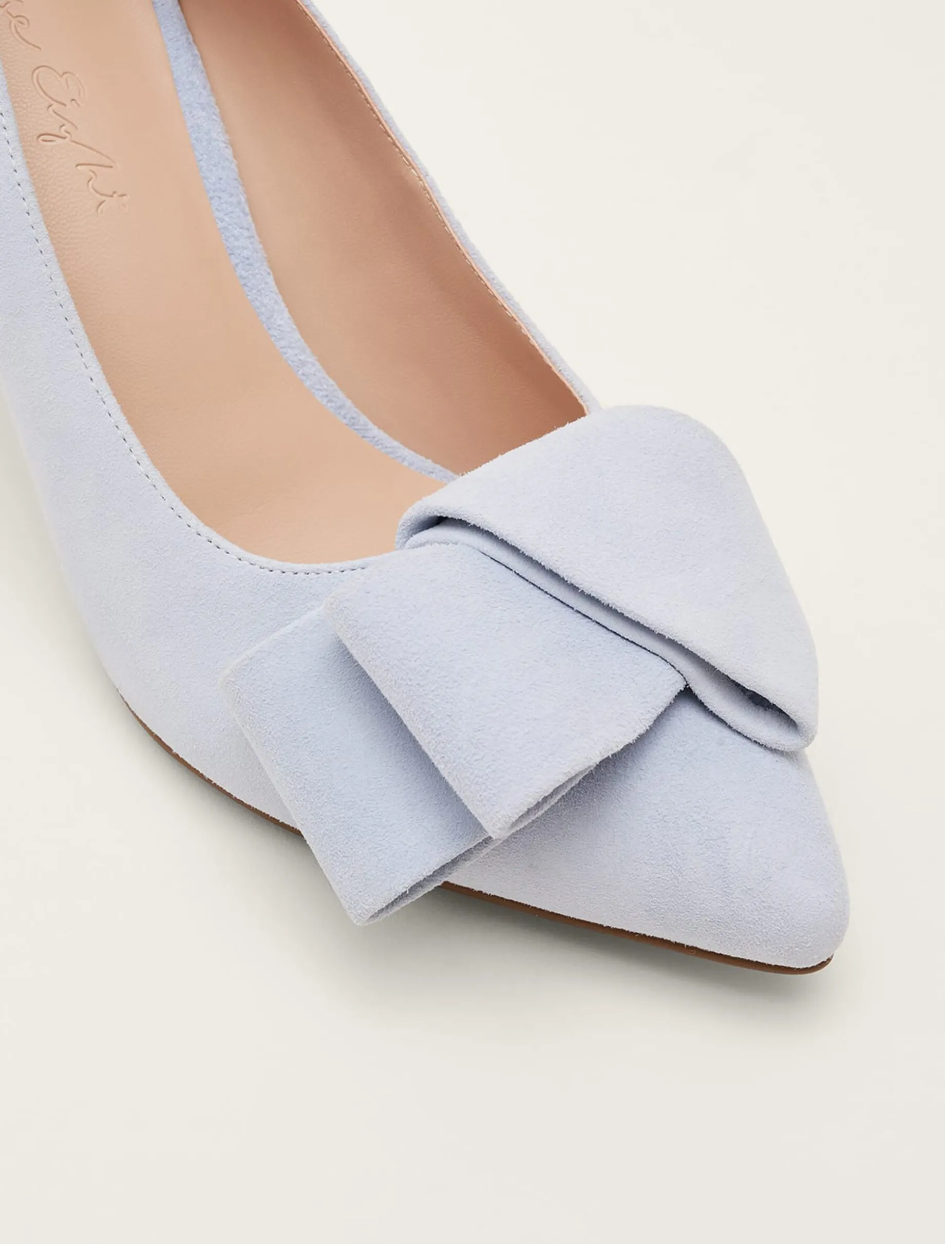 Occasion Shoes^Phase Eight Bow Front Court Shoe Sky Blue