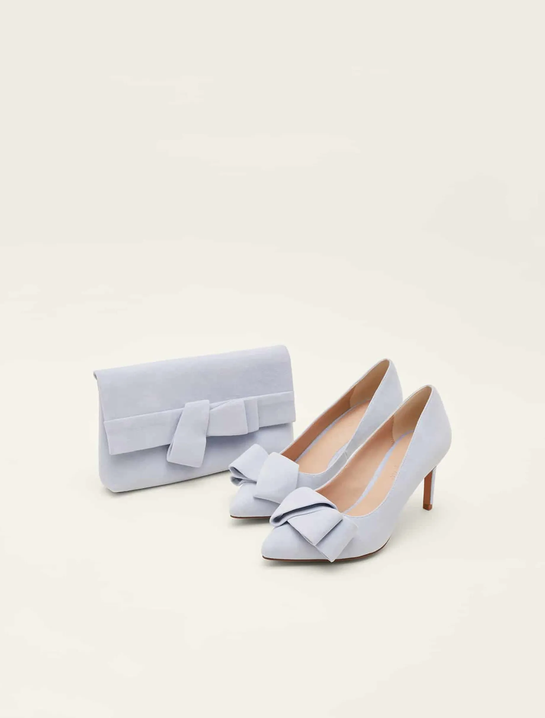 Occasion Shoes^Phase Eight Bow Front Court Shoe Sky Blue