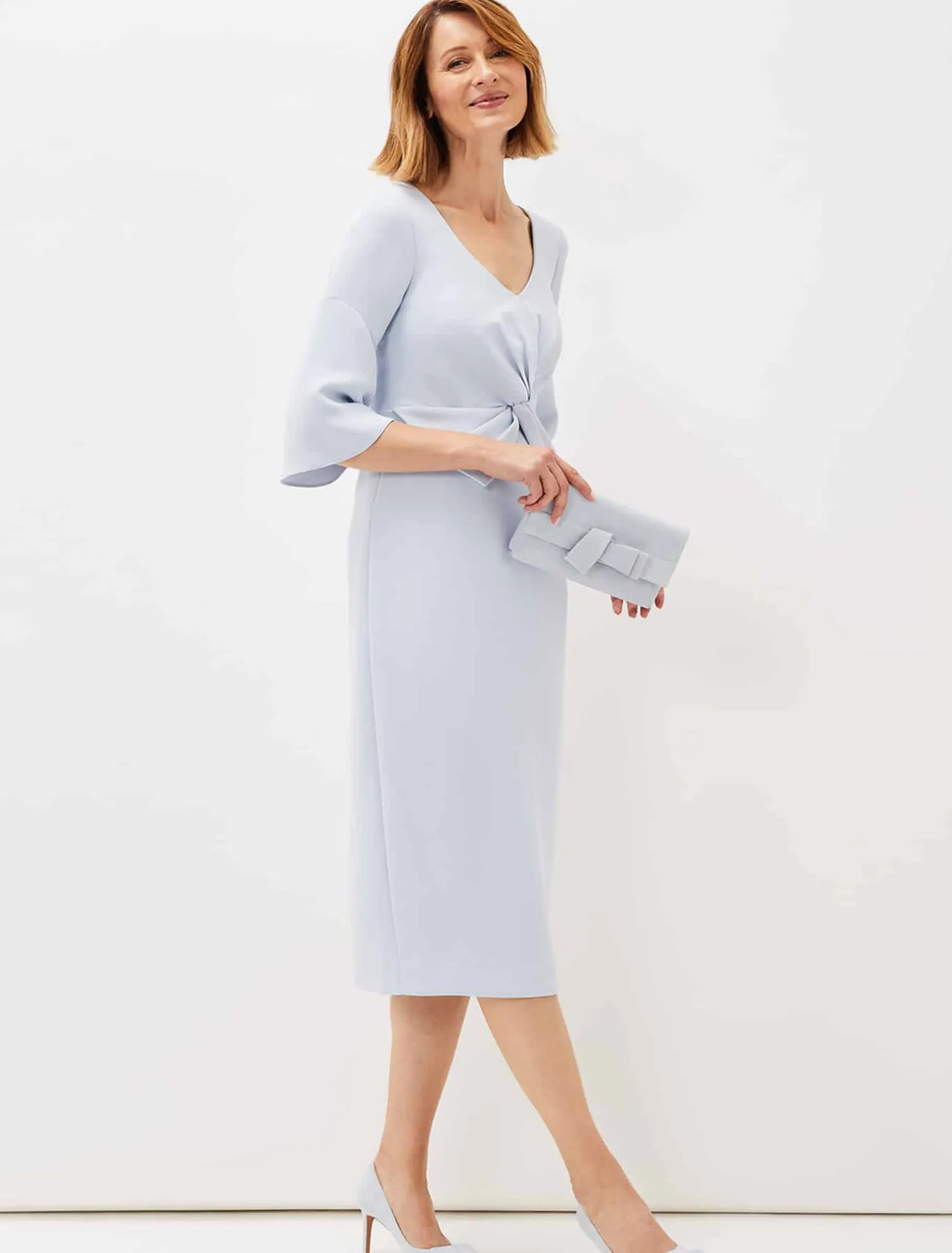Occasion Shoes^Phase Eight Bow Front Court Shoe Sky Blue