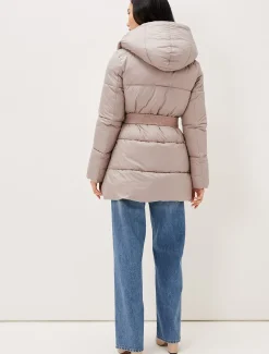 Coats^Phase Eight Brae Belted Puffer Knit Coat Mink