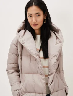 Coats^Phase Eight Brae Belted Puffer Knit Coat Mink