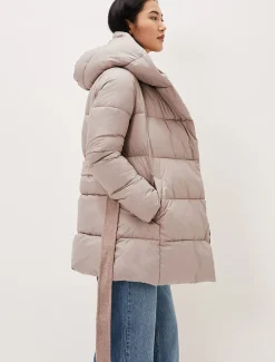 Coats^Phase Eight Brae Belted Puffer Knit Coat Mink