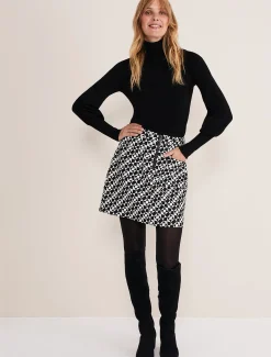 Skirts^Phase Eight Bregitta Geo Mini Jacquard Skirt Black/White