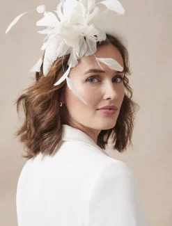 Fascinators & Hats^Phase Eight Bridal Feather Flower Chunky Headband Ivory