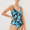 Swimwear^Phase Eight Britney Palm Print Swimsuit Multi-Coloured