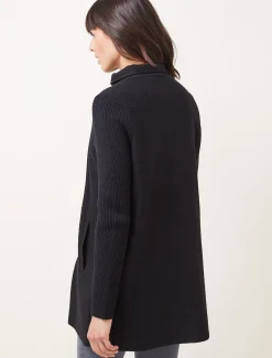 Coats^Phase Eight Byanca Zip Knit Coat Black