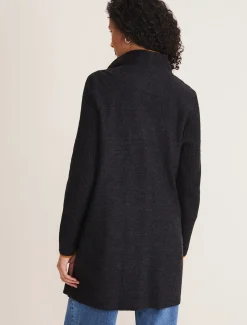 Coats^Phase Eight Byanca Zip Knit Coat Charcoal