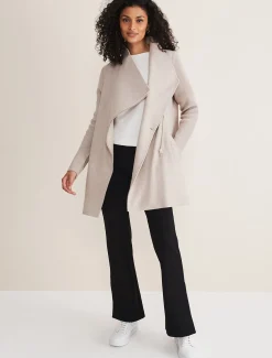 Coats^Phase Eight Byanca Zip Knit Coat Stone