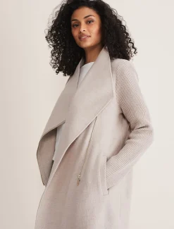 Coats^Phase Eight Byanca Zip Knit Coat Stone